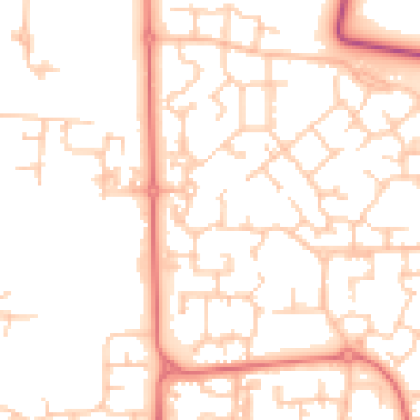 Daytime road noise heatmap for PR7 7BP