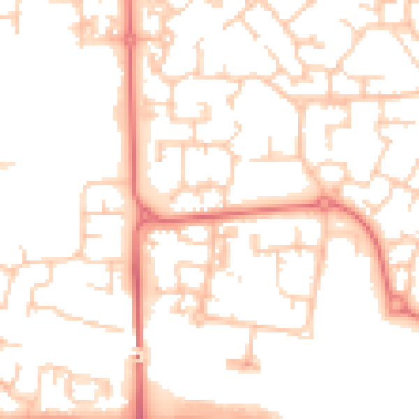 Daytime road noise heatmap for PR7 7DX