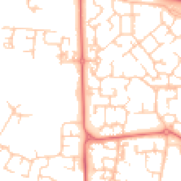 Daytime road noise heatmap for PR7 7DY
