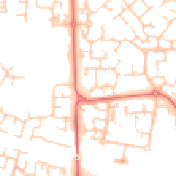 Daytime road noise heatmap for PR7 7ET