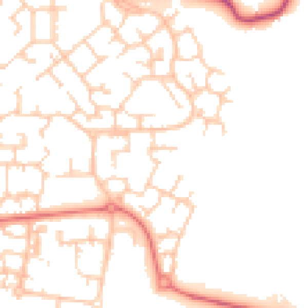 Daytime road noise heatmap for PR7 7GE