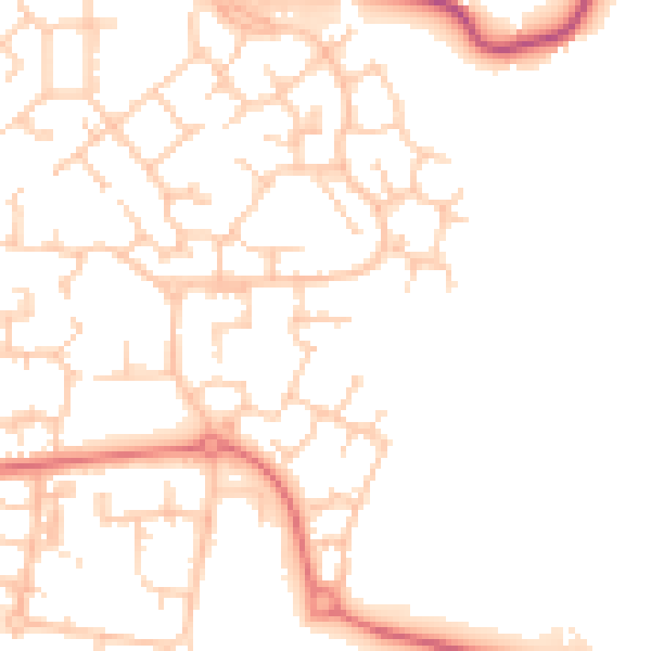 Daytime road noise heatmap for PR7 7GJ