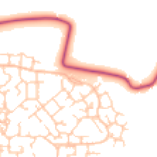 Daytime road noise heatmap for PR7 7GU