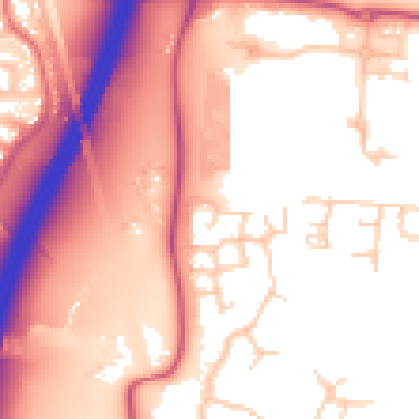 Daytime road noise heatmap for PR7 7GX