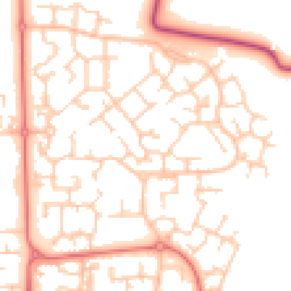 Daytime road noise heatmap for PR7 7HB