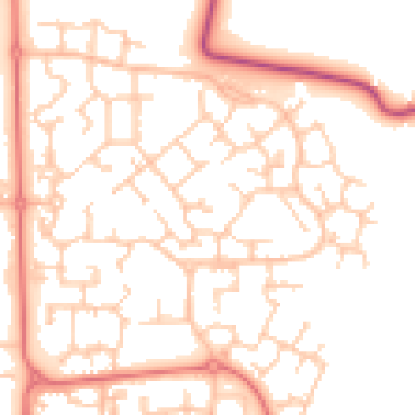 Daytime road noise heatmap for PR7 7HG