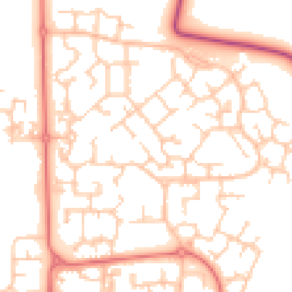 Daytime road noise heatmap for PR7 7HS