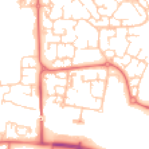 Daytime road noise heatmap for PR7 7JB