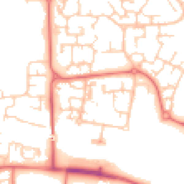 Daytime road noise heatmap for PR7 7JG