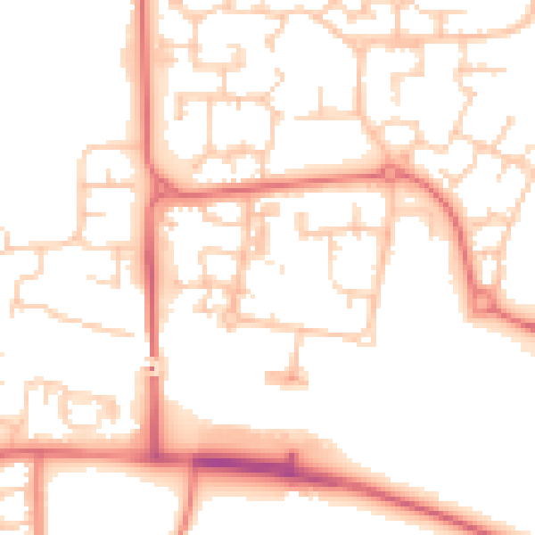 Daytime road noise heatmap for PR7 7JW
