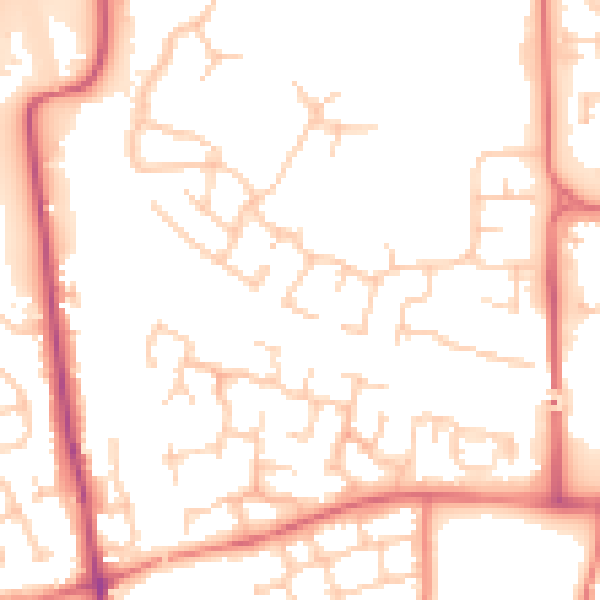 Daytime road noise heatmap for PR7 7LT