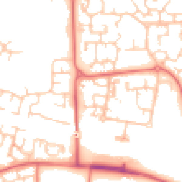 Daytime road noise heatmap for PR7 7NS