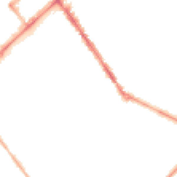 Night-time road noise heatmap for PR8 1BD