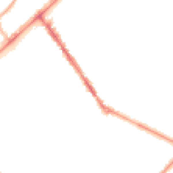 Night-time road noise heatmap for PR8 1EF