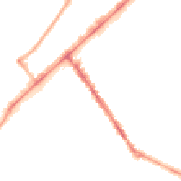 Night-time road noise heatmap for PR8 1ET