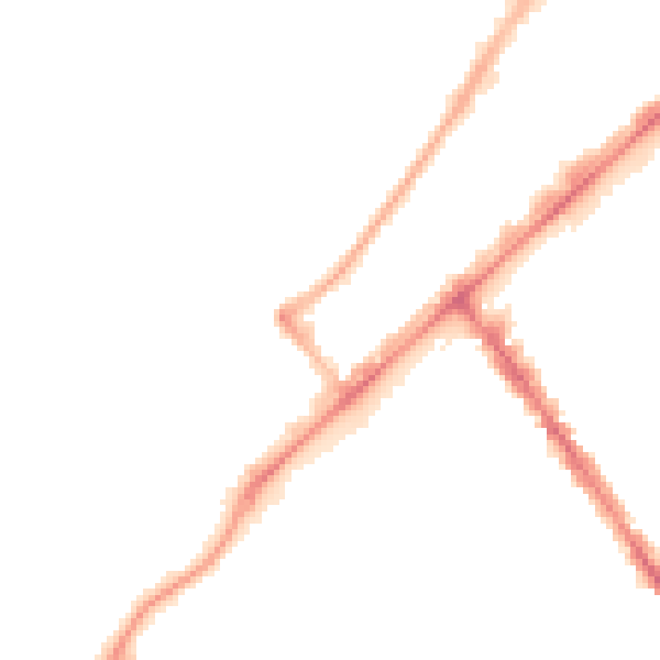 Night-time road noise heatmap for PR8 1QW
