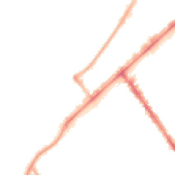 Night-time road noise heatmap for PR8 1RE