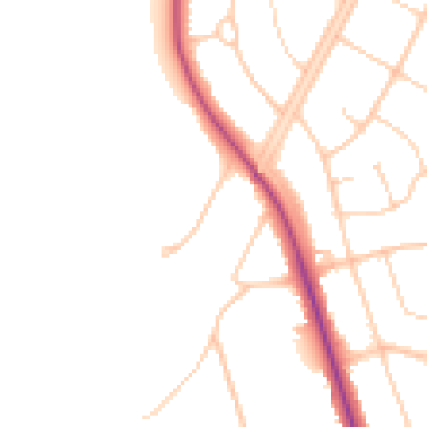 Daytime road noise heatmap for PR8 2LN