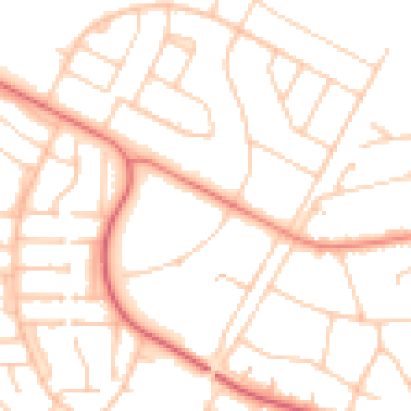 Daytime road noise heatmap for PR8 2PU