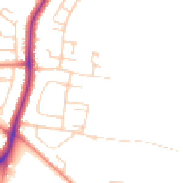 Daytime road noise heatmap for PR8 3FF
