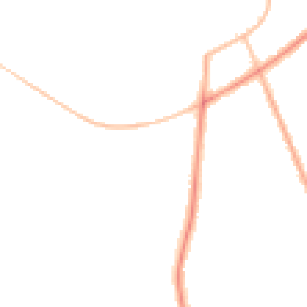 Night-time road noise heatmap for PR8 4RT