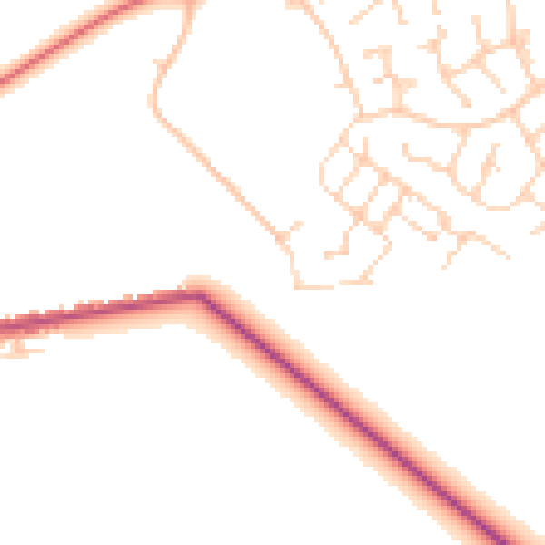 Daytime road noise heatmap for PR8 5ED