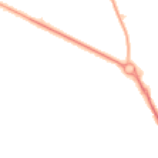 Night-time road noise heatmap for PR8 5PA