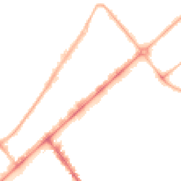 Night-time road noise heatmap for PR9 0AQ