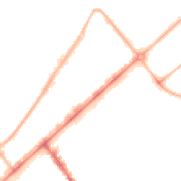 Night-time road noise heatmap for PR9 0AY