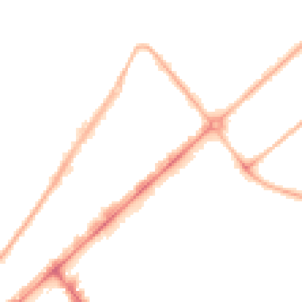 Night-time road noise heatmap for PR9 0BS