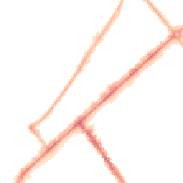 Night-time road noise heatmap for PR9 0BU