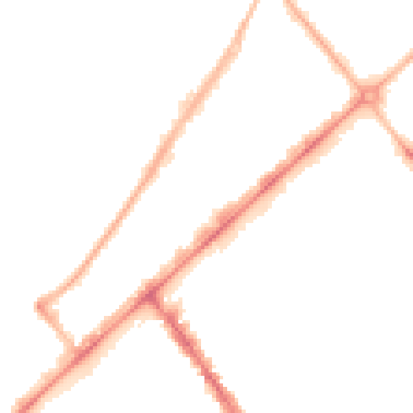 Night-time road noise heatmap for PR9 0BX