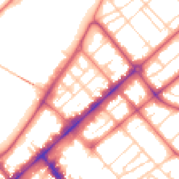 Daytime road noise heatmap for PR9 0DB