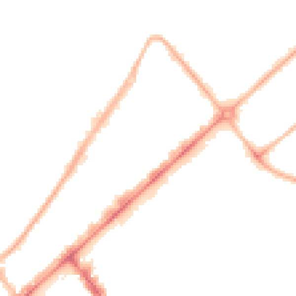 Night-time road noise heatmap for PR9 0DB
