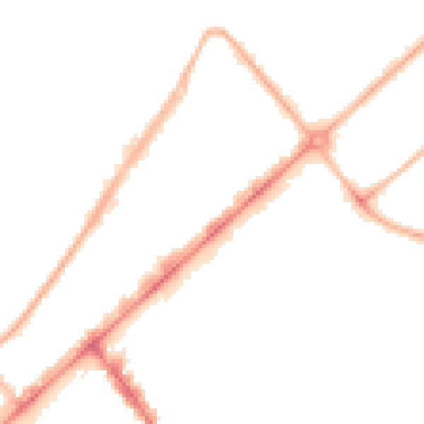 Night-time road noise heatmap for PR9 0DD