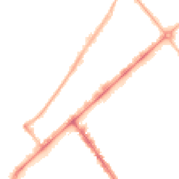 Night-time road noise heatmap for PR9 0DF