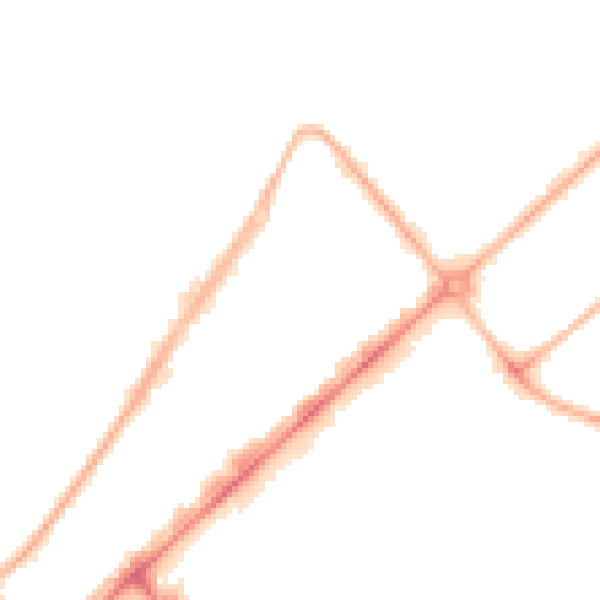 Night-time road noise heatmap for PR9 0DN