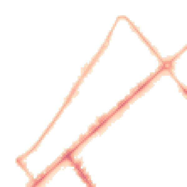Night-time road noise heatmap for PR9 0DP