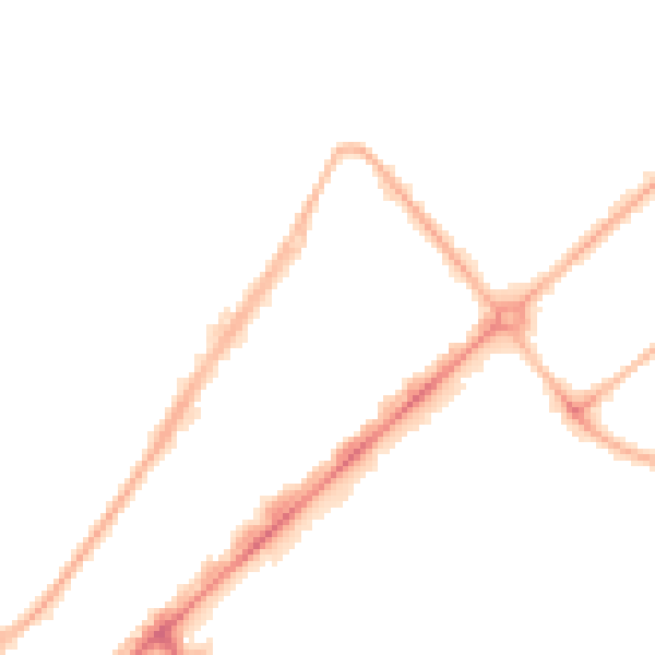 Night-time road noise heatmap for PR9 0DQ
