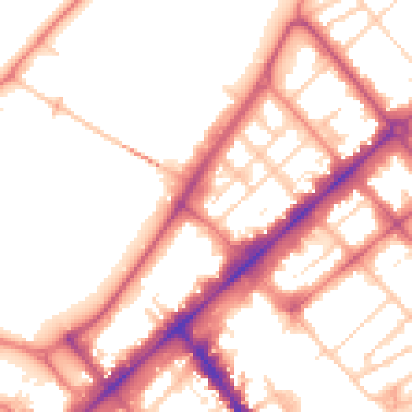 Daytime road noise heatmap for PR9 0DR