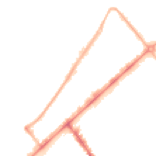 Night-time road noise heatmap for PR9 0DR
