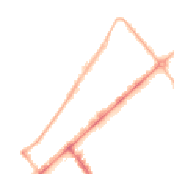 Night-time road noise heatmap for PR9 0DT