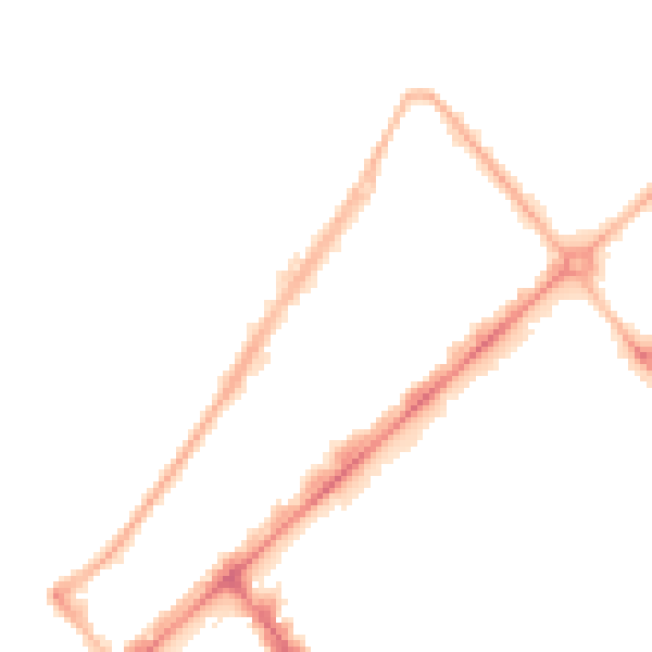 Night-time road noise heatmap for PR9 0DU