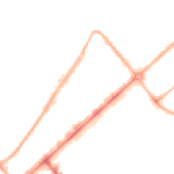Night-time road noise heatmap for PR9 0DW
