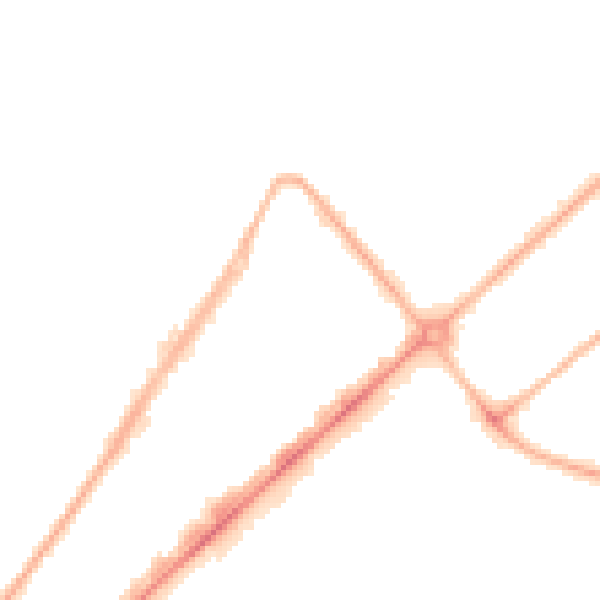 Night-time road noise heatmap for PR9 0EJ