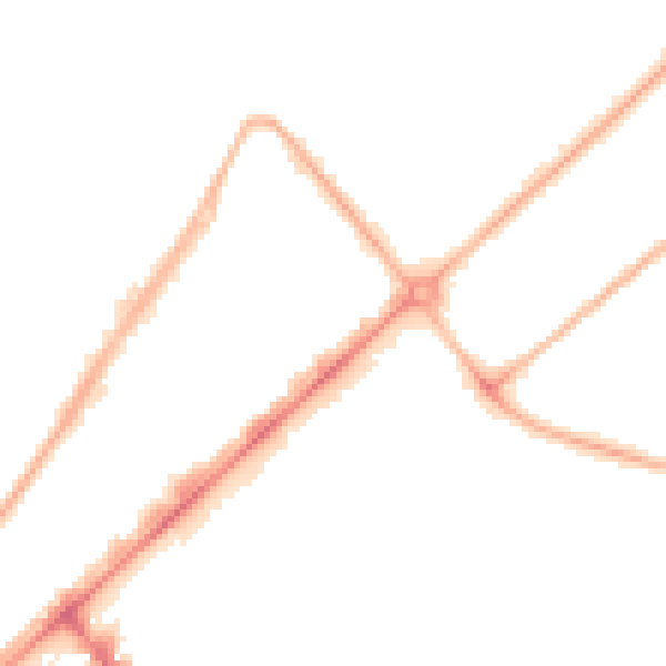 Night-time road noise heatmap for PR9 0EN