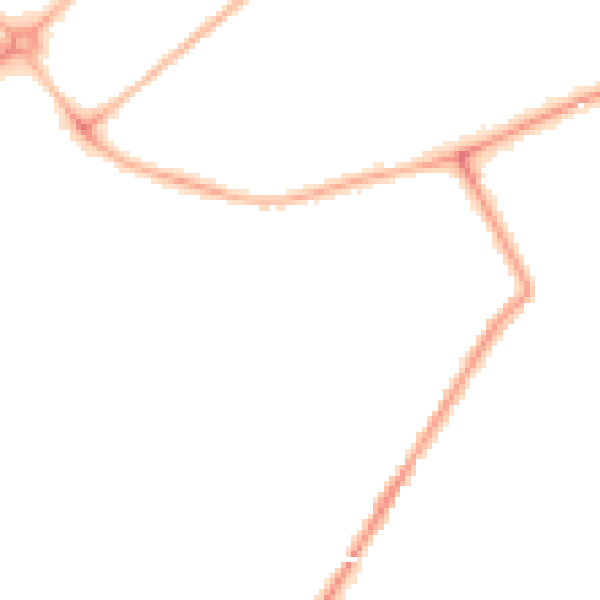 Night-time road noise heatmap for PR9 0RD