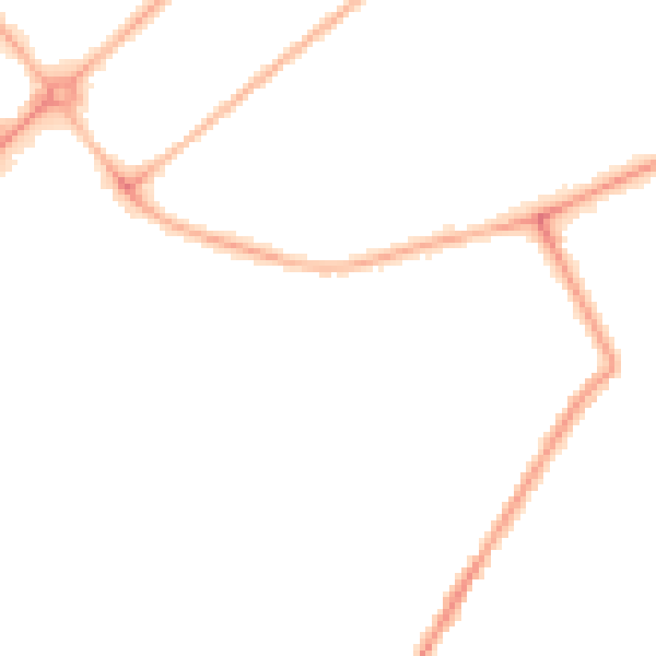 Night-time road noise heatmap for PR9 0RG