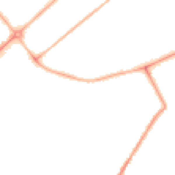Night-time road noise heatmap for PR9 0RQ