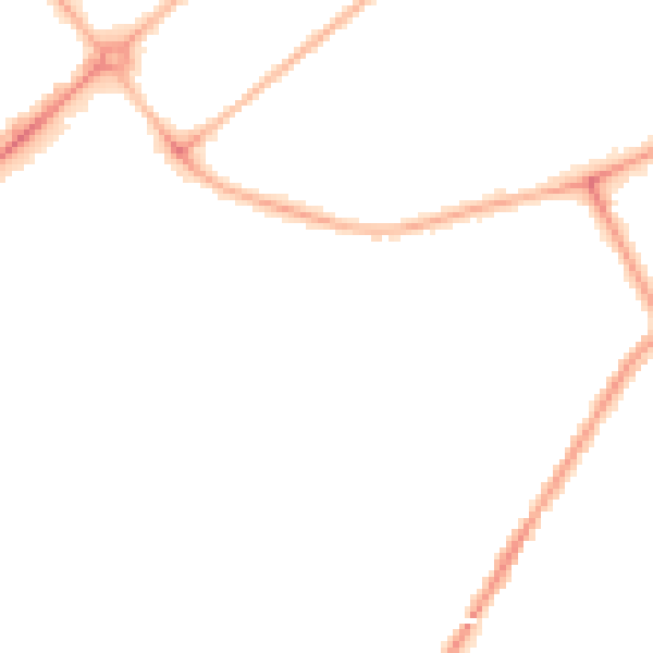 Night-time road noise heatmap for PR9 0RW